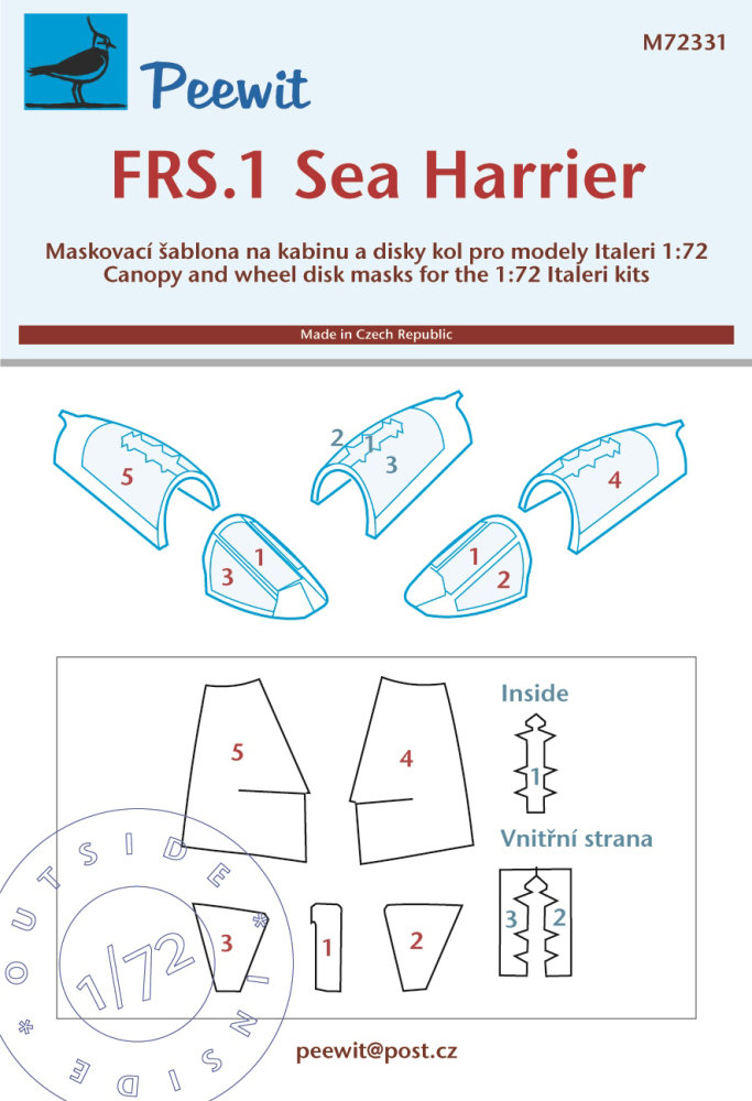1/72 Canopy mask FRS.1 Sea Harrier (ITAL)