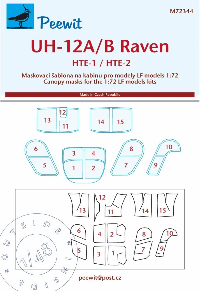 1/72 Canopy mask UH-12A/B Raven, HTE-1/2 (LF)