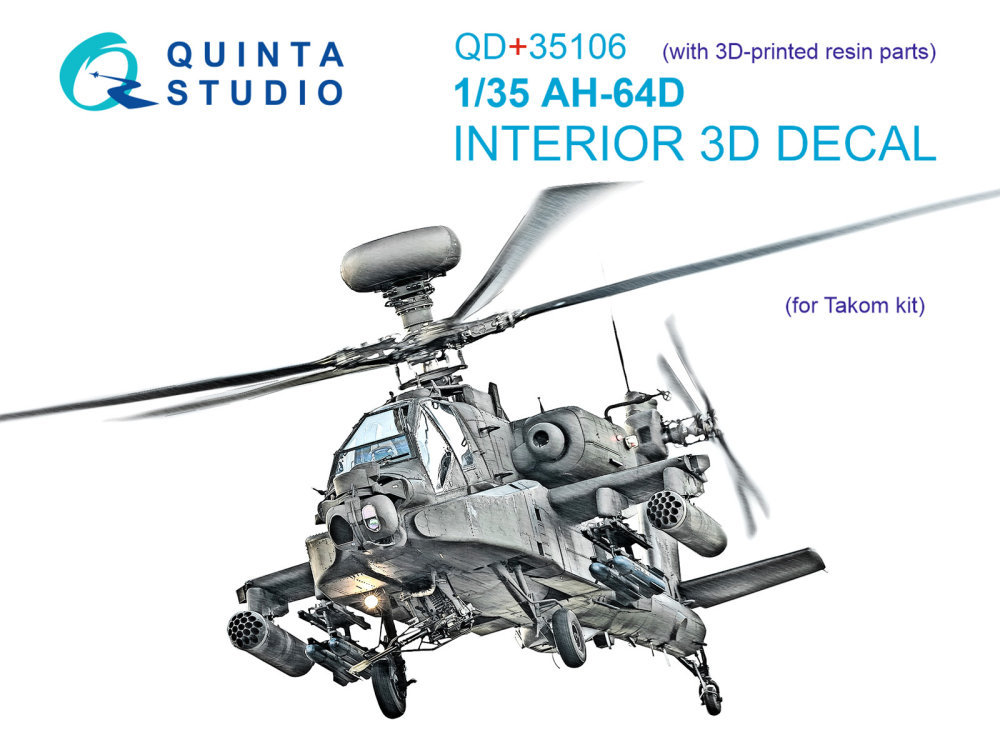 1/35 AH-64D 3D-Print.&col.Interior (TAKOM) w/ 3D