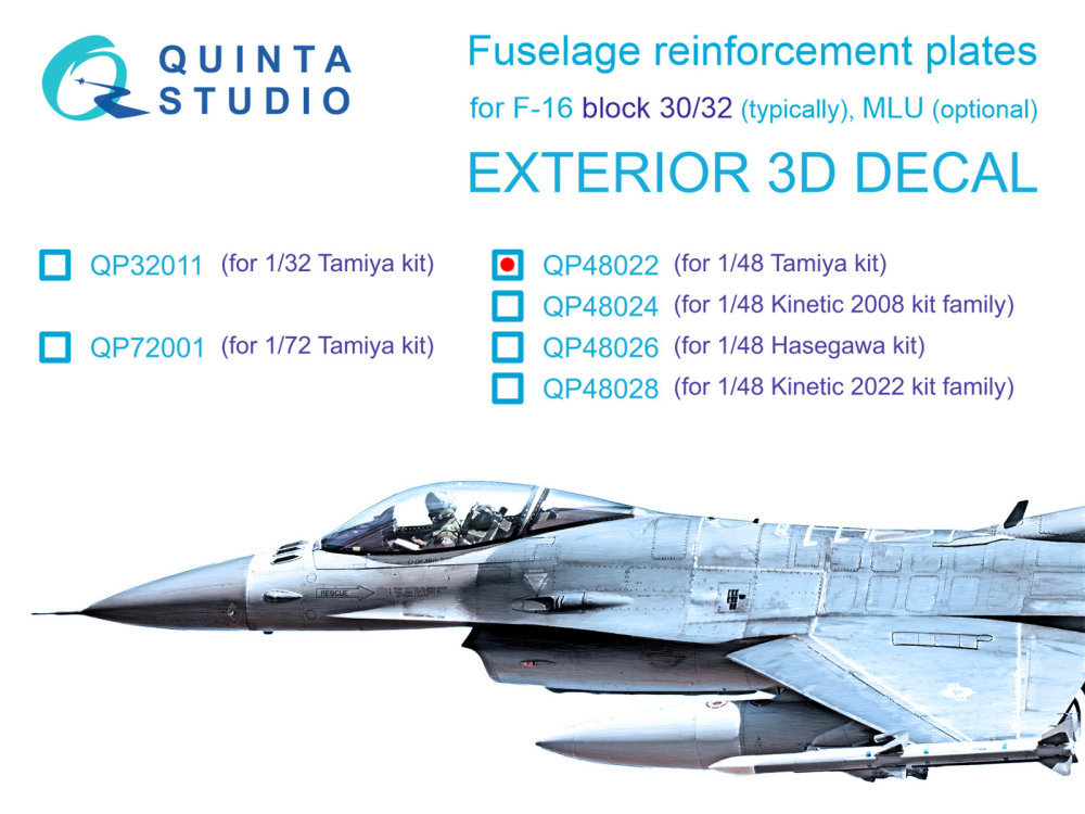 1/48 F-16 block 30/32 reinforcement plates (TAM)