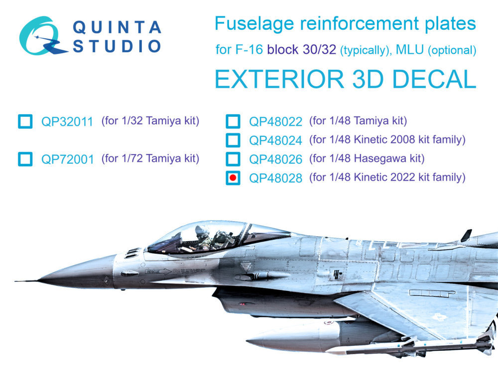 1/48 F-16 block 30/32 reinforcement plates (KIN)