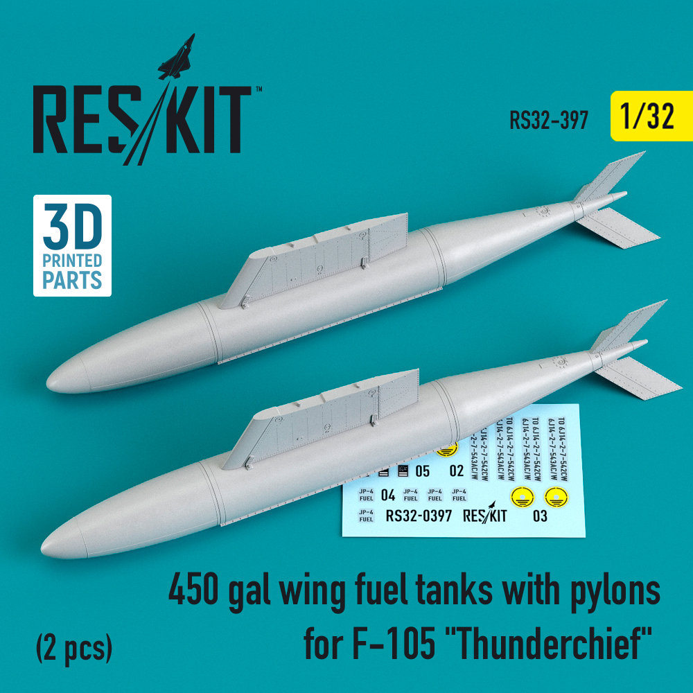 1/32 450 gal wing fuel tanks w/ pylons for F-105