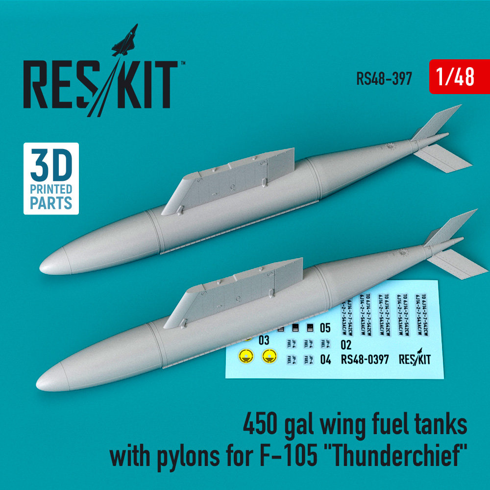 1/48 450 gal wing fuel tanks w/ pylons for F-105