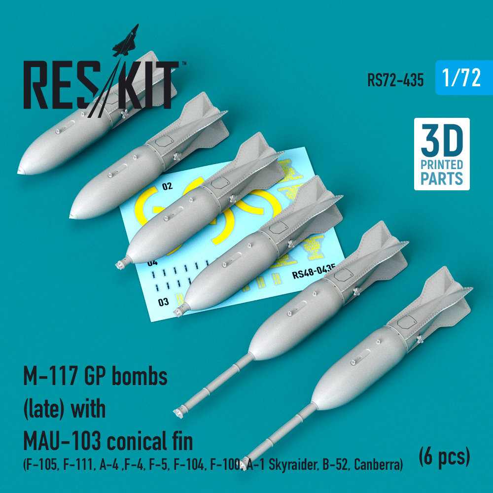 1/72 M-117 GP bombs (late) w/ MAU-103 conical fin 