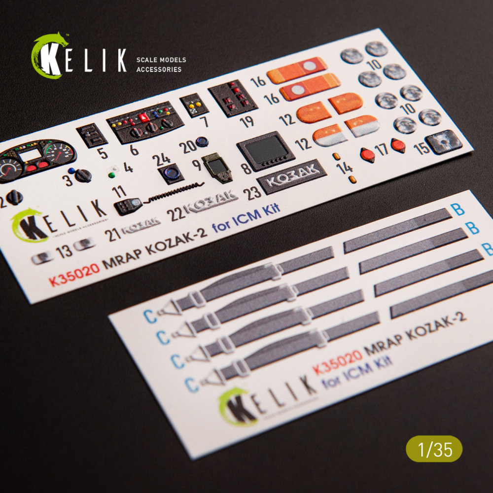 1/35 Kozak-2 Ukrainian MRAP 3D decals (ICM)