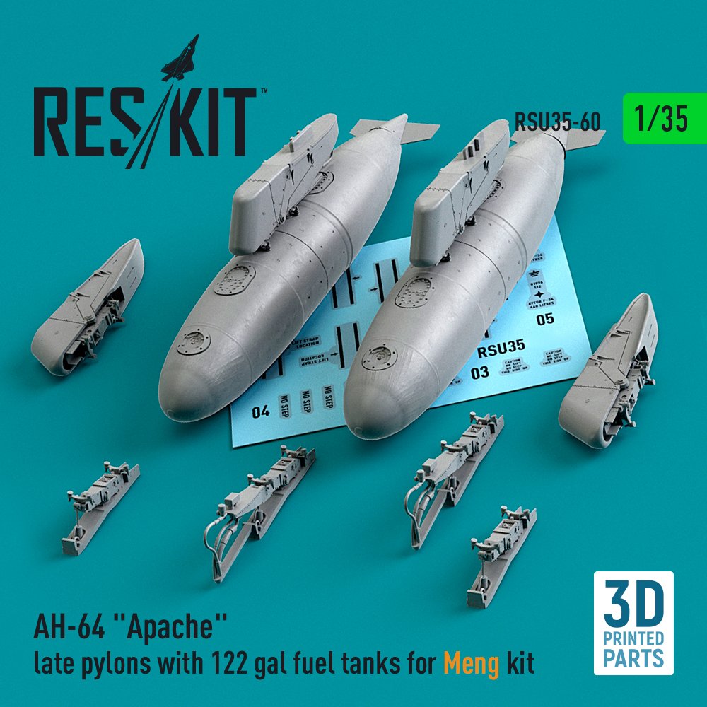 1/35 AH-64 Apache late pylons w/122 gal fuel tanks