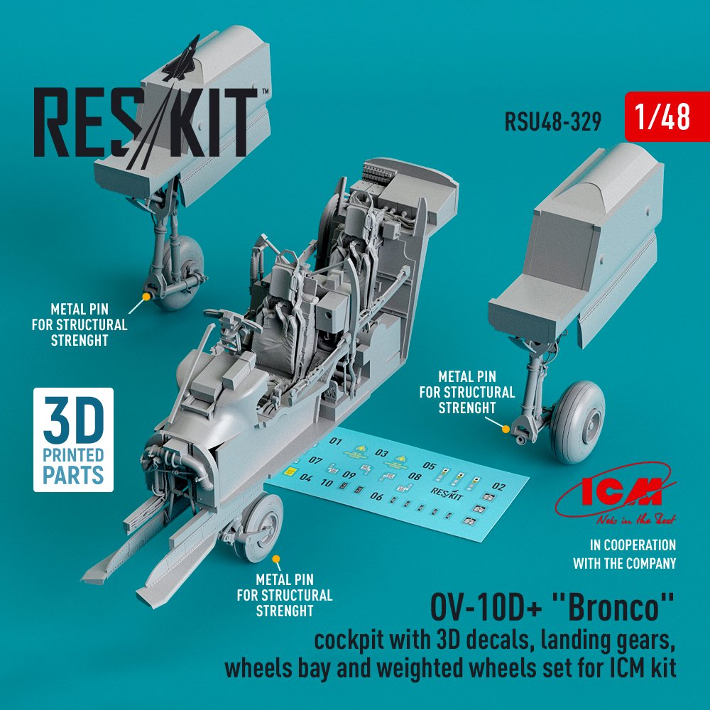 1/48 OV-10D+ Bronco Cockpit w/ 3D dec., land.gears