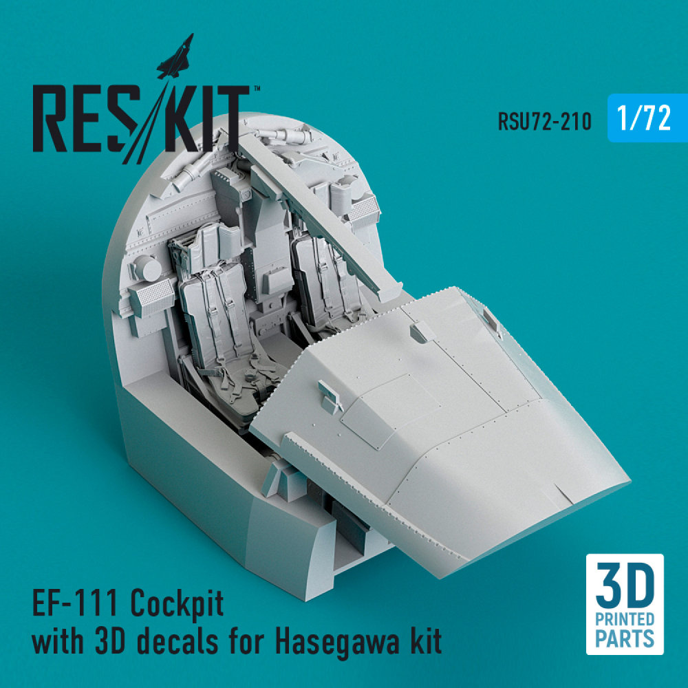 1/72 EF-111 Cockpit w/ 3D decals (HAS) 3D Printed