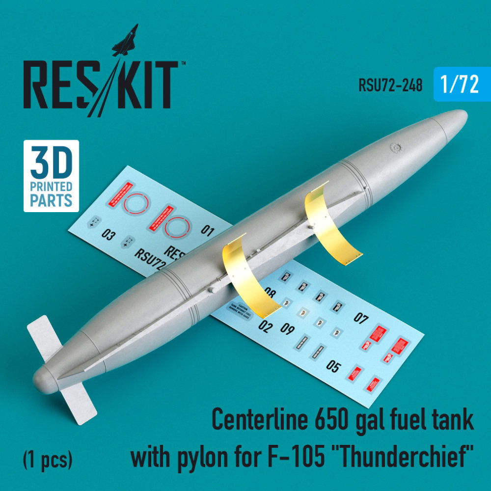 1/72 Centerline 650 gal fuel tank w/ pylons F-105