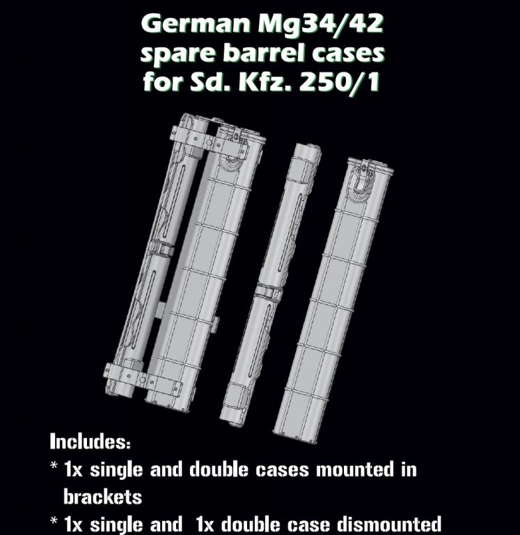 1/35 German MG34/42 spare barrel cases SdKfz.250/1