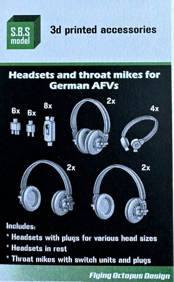 1/35 Headsets & throat mikes for German AFVs (3D)