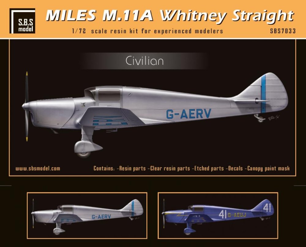 1/72 Miles M.11A Whitney Straight Civilian (resin)
