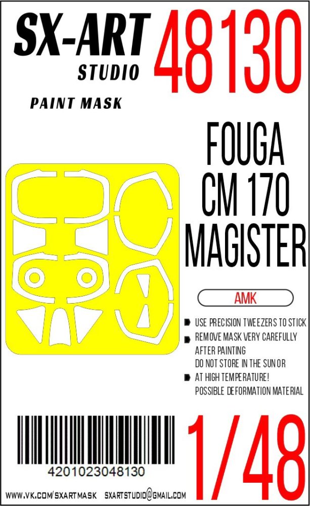 1/48 Paint mask Fouga CM.170 Magister (AMK)