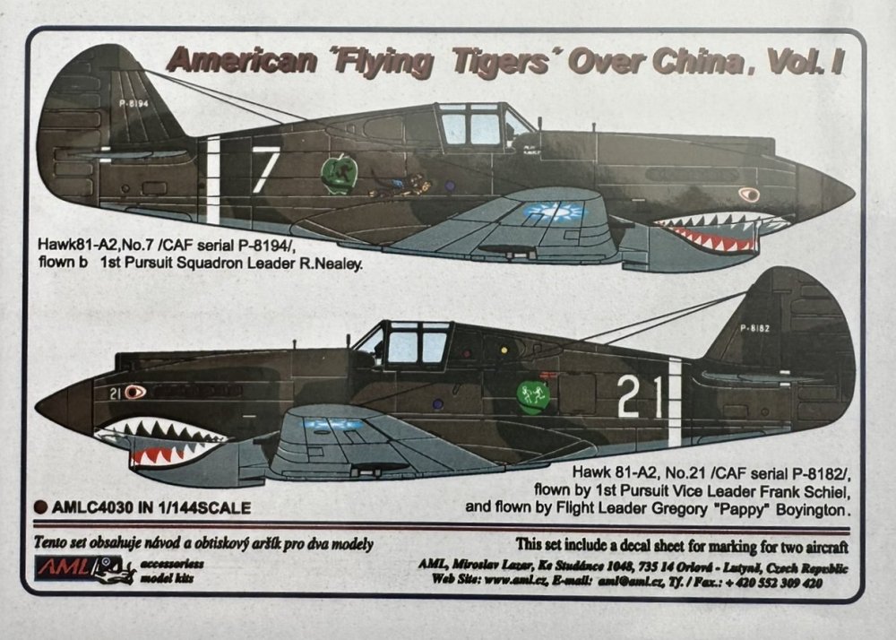 1/144 Decals American 'Flying Tigers' o.China Pt.1