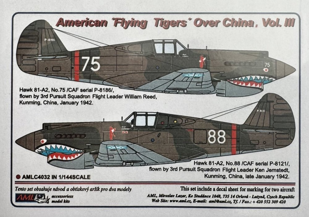 1/144 Decals American 'Flying Tigers' o.China Pt.3