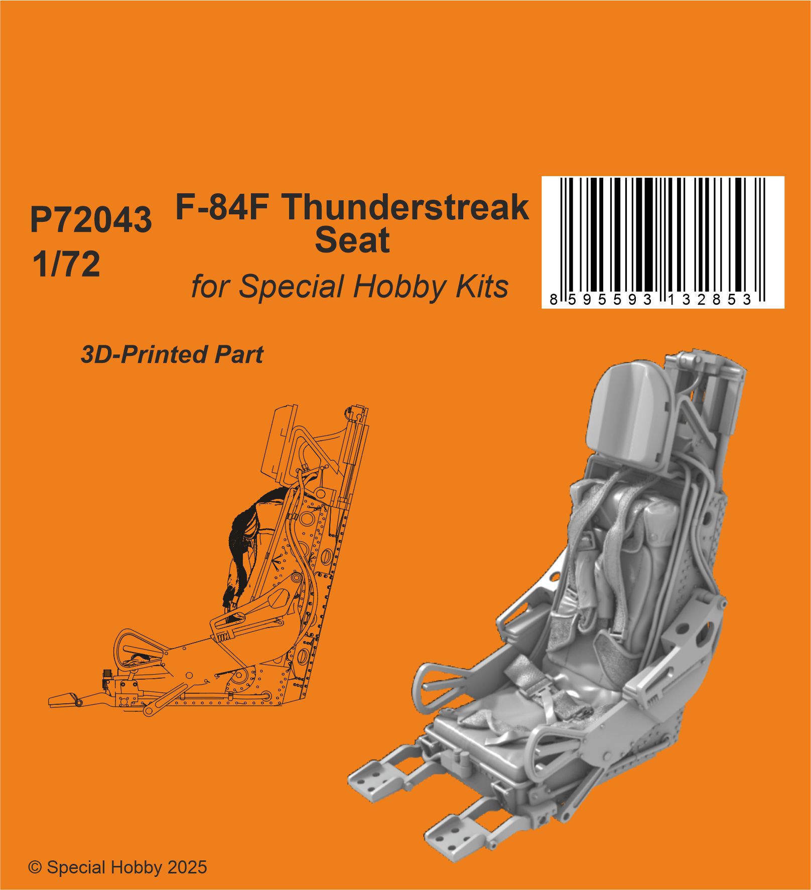 1/72 F-84F Thunderstreak seat (SP.HOBBY) 3D-Print