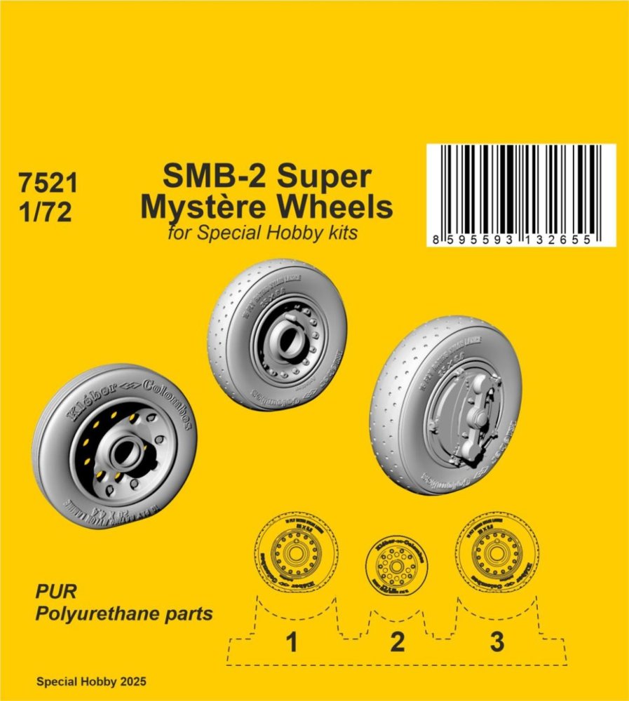 1/72 SMB-2 Super Mystere wheels (SP.HOBBY)