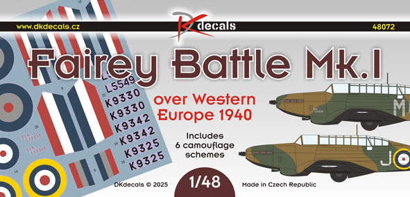 1/48 Fairey Battle Mk.I o.W.Europe 1940 (6x camo)