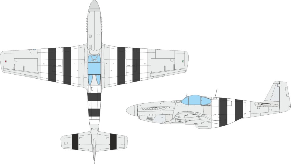 Mask 1/48 P-51B/C D-day stripes (EDU)