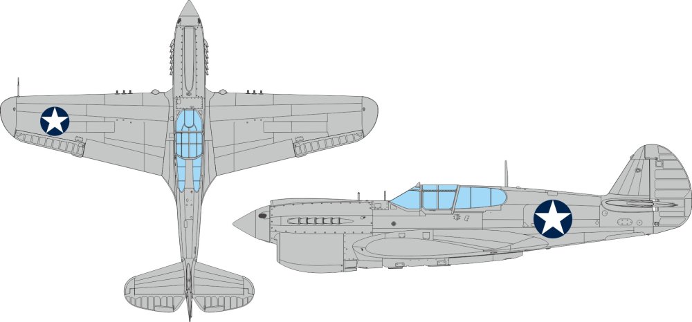 Mask 1/48 P-40E US nat.insignia circular (EDU)