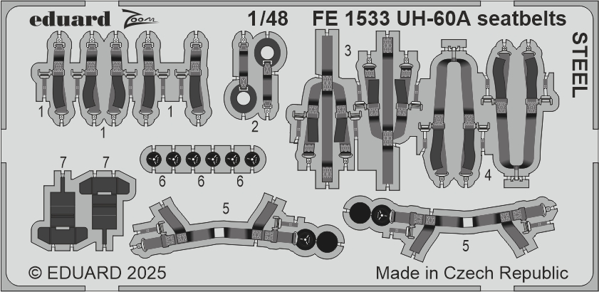 1/48 UH-60A seatbelts STEEL (ICM)