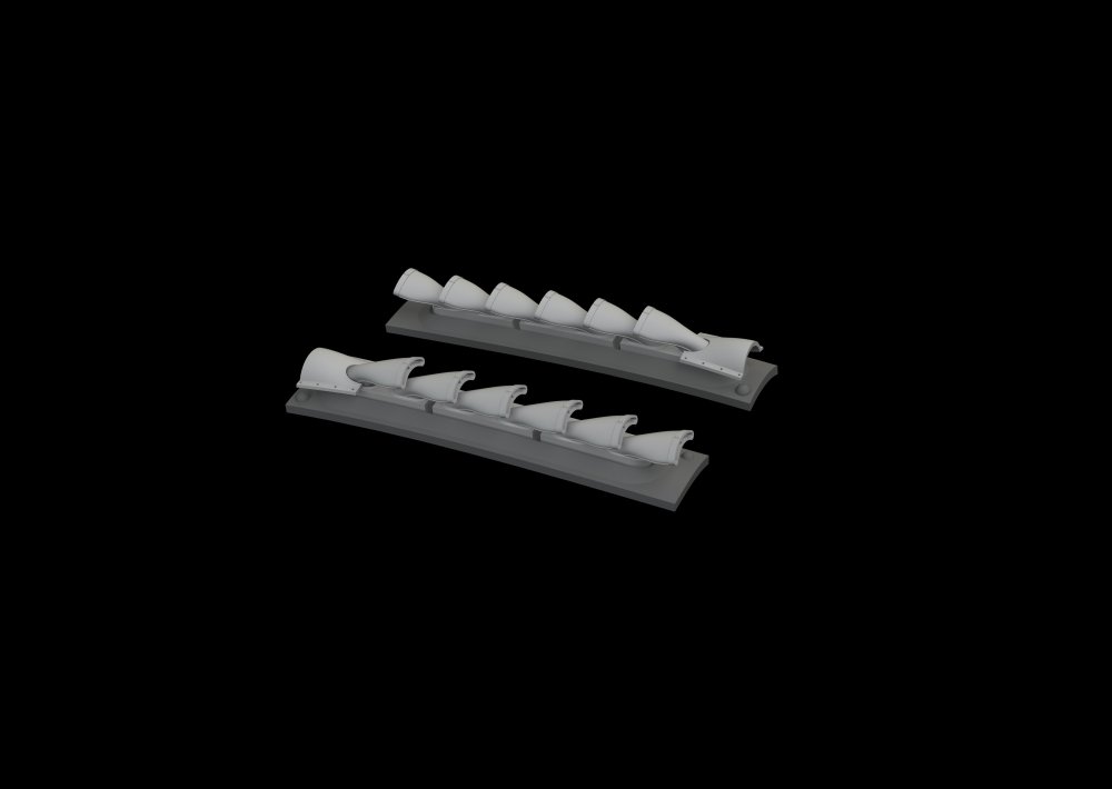 BRASSIN 1/48 P-40 cold weather exh.stacks fishtail