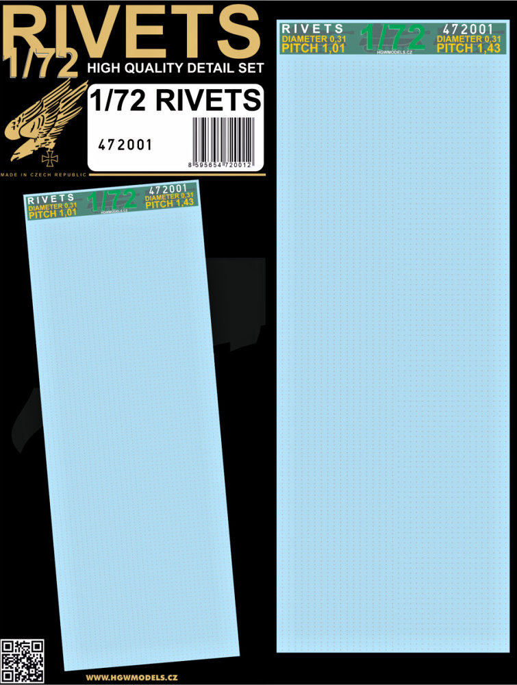 MODELIMEX Online Shop | 1/72 Rivets (diameter 0,31 mm, pitch 1,43 mm ...