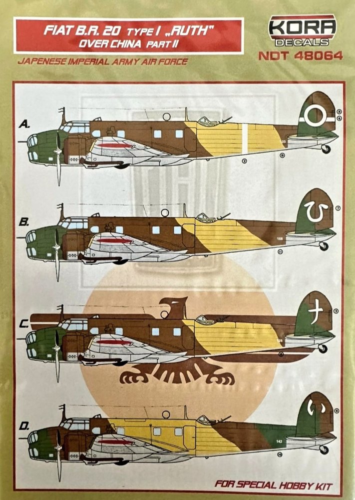 1/48 Decals Fiat BR.20 Ruth over China Part II
