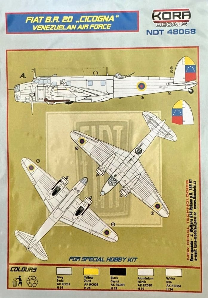 1/48 Decals Fiat BR.20 Venezuelan Air Force