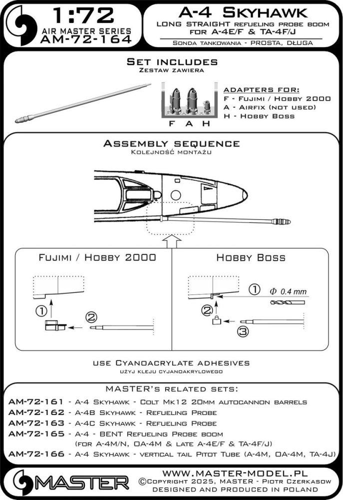 1/72 A-4 Skyhawk LONG STRAIGHT refuel.probe boom