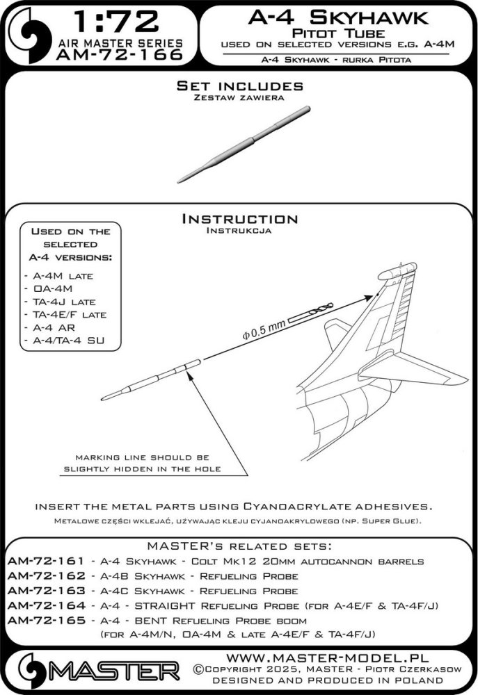 1/72 A-4 Skyhawk - vertical stabilizer Pitot Tube