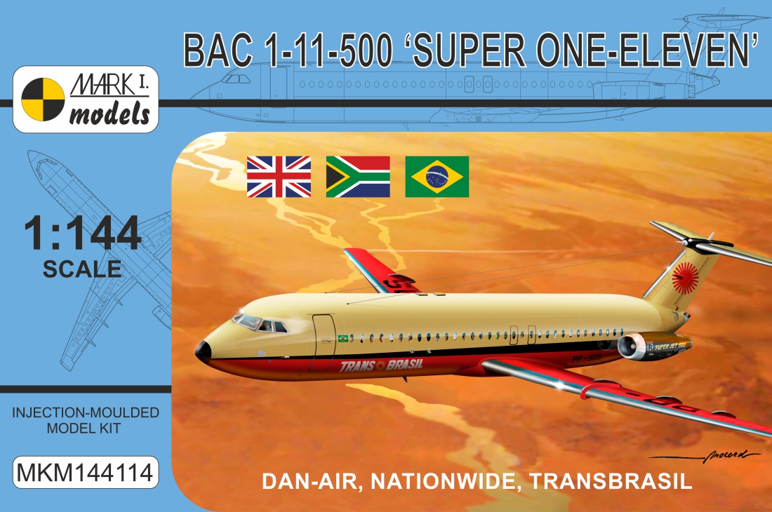 1/144 BAC 1-11-500 Dan-Air,Nationwide,Trans Brasil