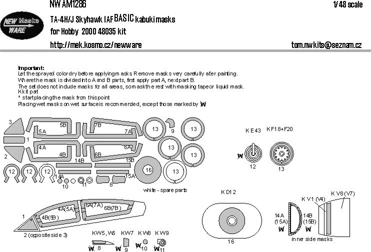 1/48 Mask TA-4H/J Skyhawk IAF BASIC (HOBBY 2000)