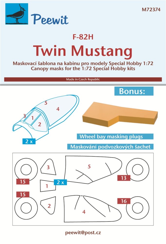 1/72 Canopy mask F-82H Twin Mustang (SP.HOB.)