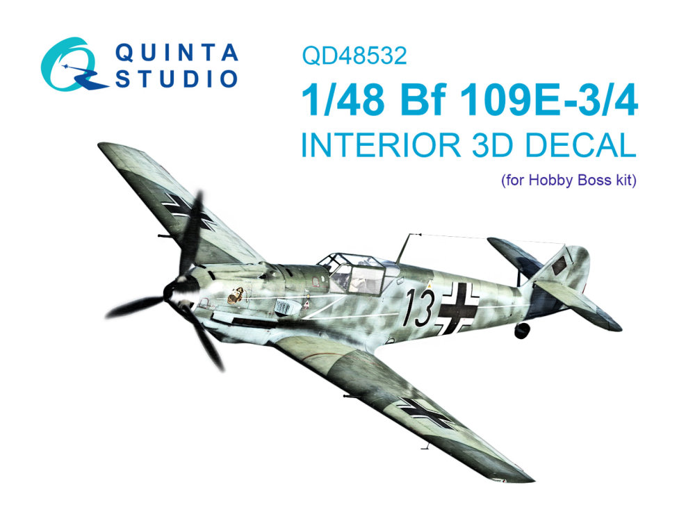 1/48 Bf 109E-3/4 3D-Print.&col.interior (HOBBYB)