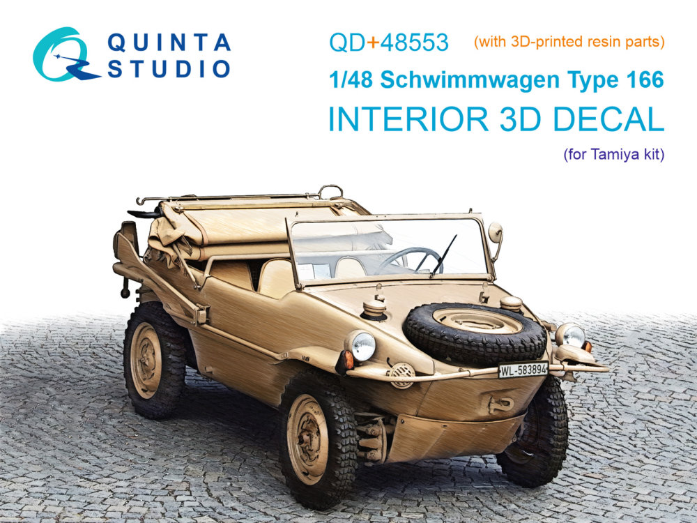 1/48 Schwimmwagen type 166 3D-Print.&col.interior 