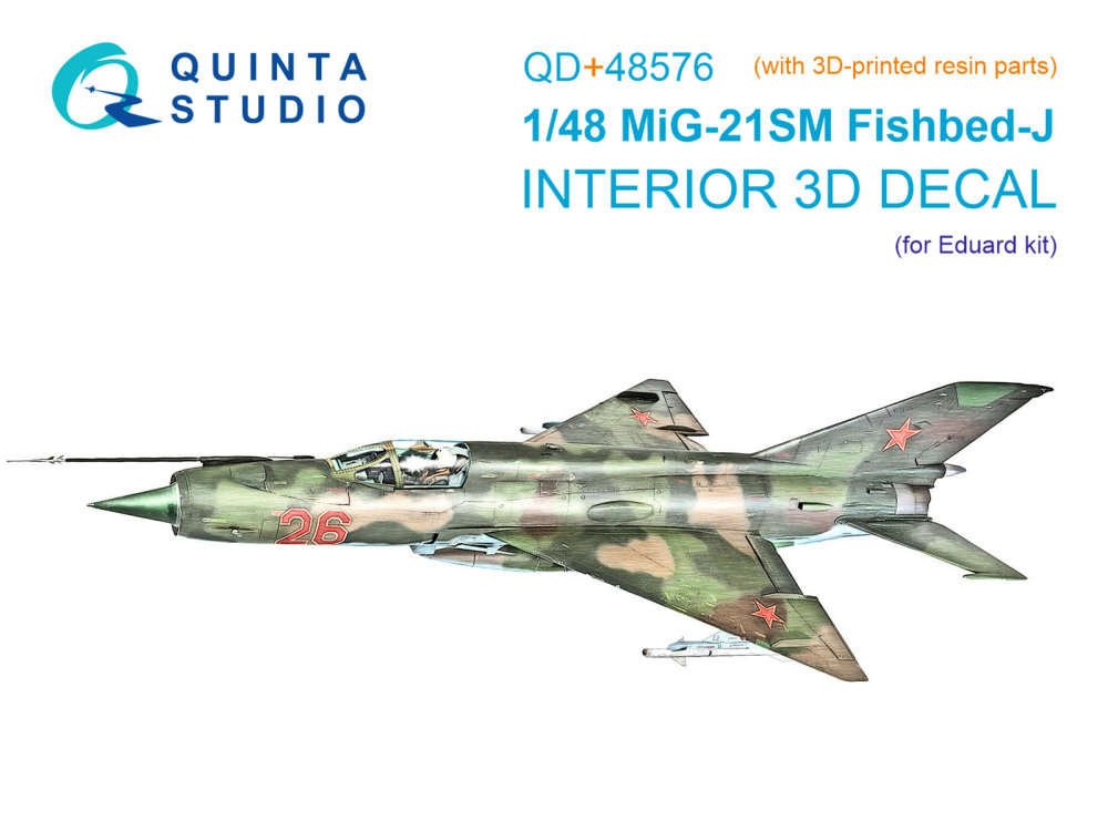 1/48 MiG-21SM Fishbed-J 3D-Print.&col.inter.(EDU)