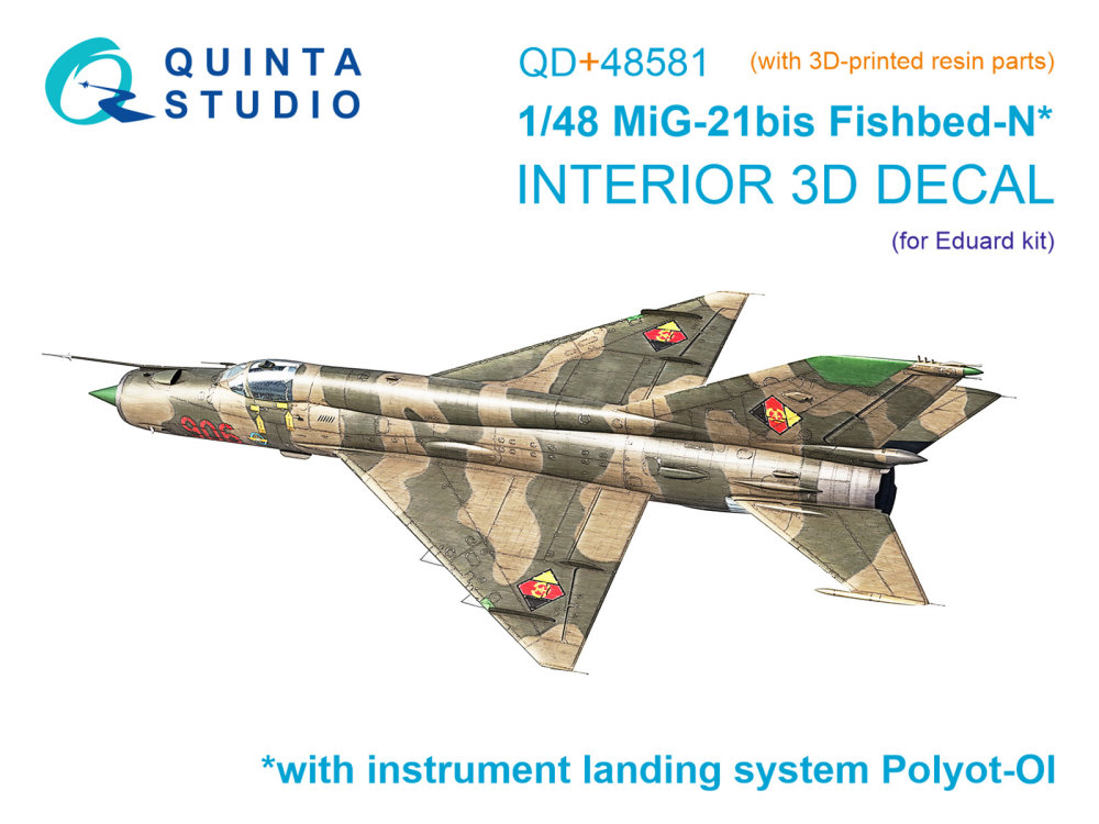 1/48 MiG-21bis late Fishbed-N 3D-Print.&col.inter.