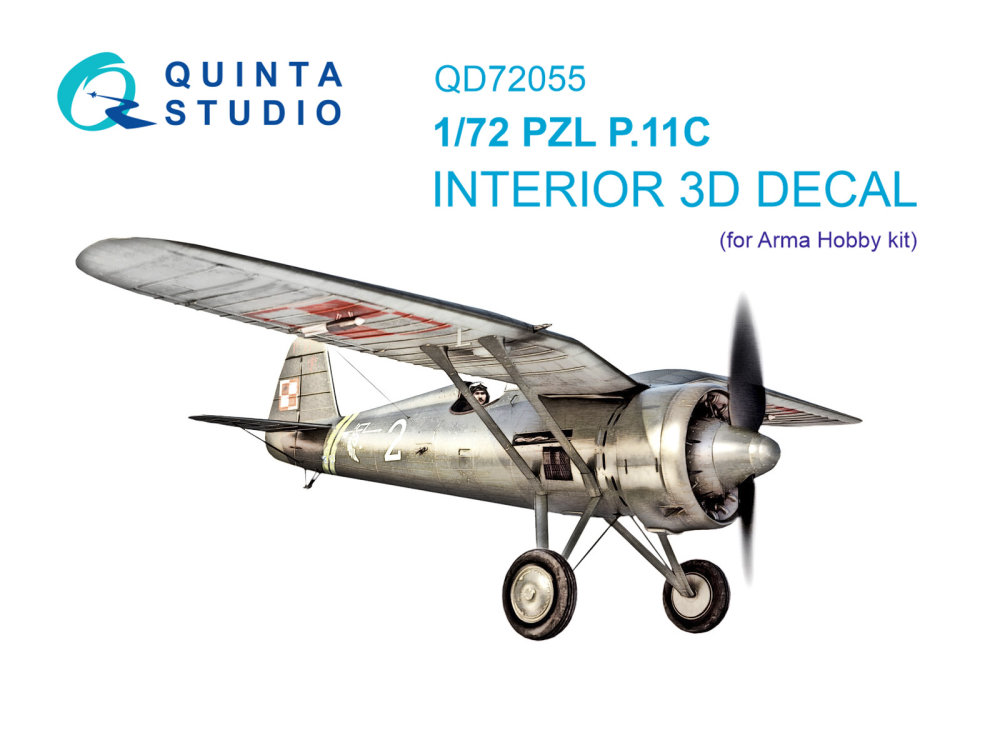 1/72 PZL P.11? 3D-Print.&col.interior (ARMA)