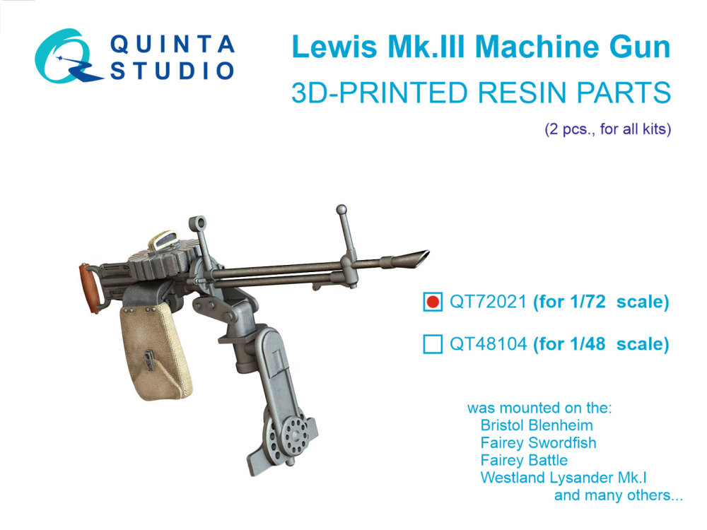 1/72 Lewis Mk.III Machine gun, 2 pcs.