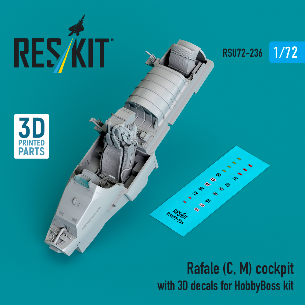 1/72 Rafale (C, M) cockpit with 3D (HOBBYB)