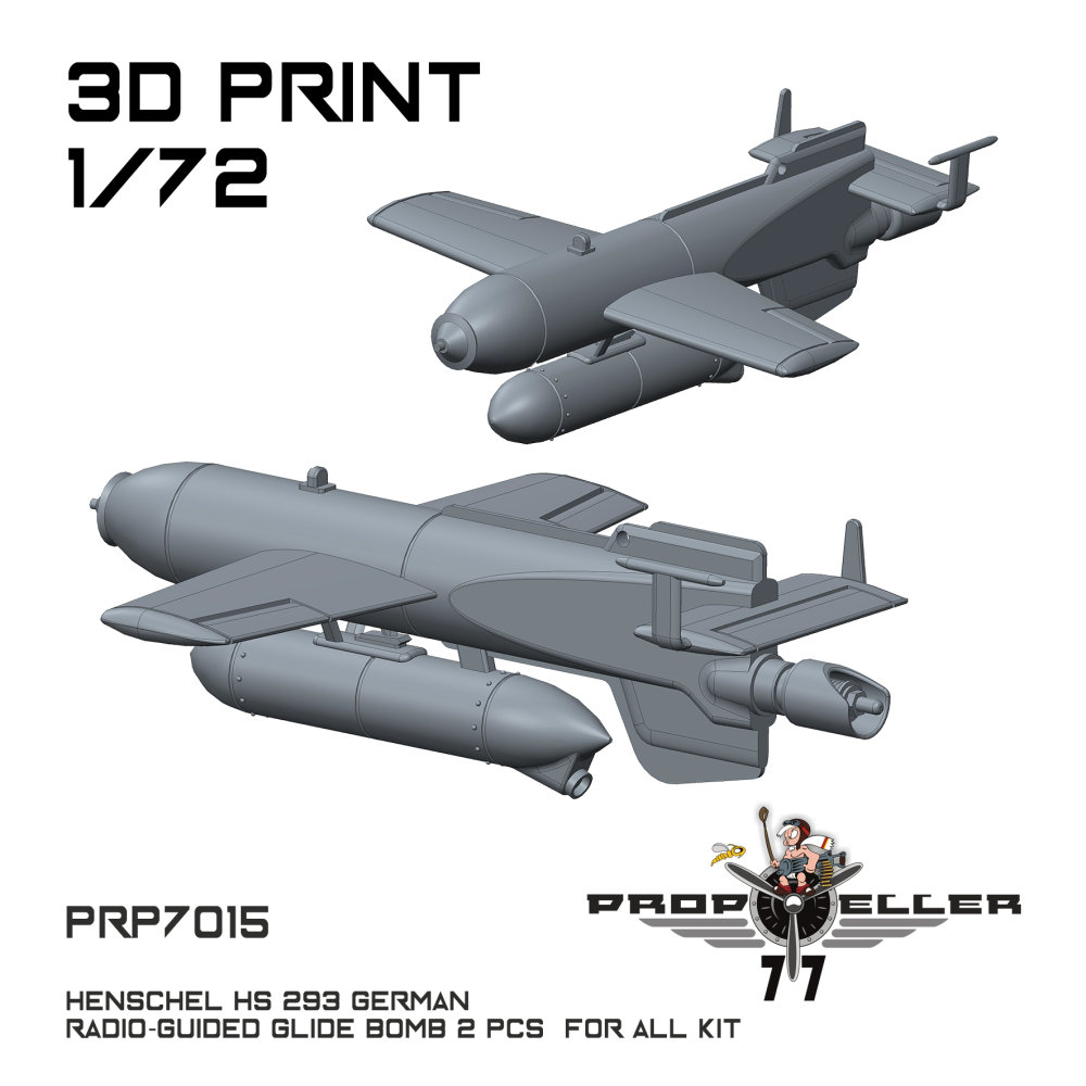1/72 Hs 293 German radio-guided glide bomb (2 pcs)
