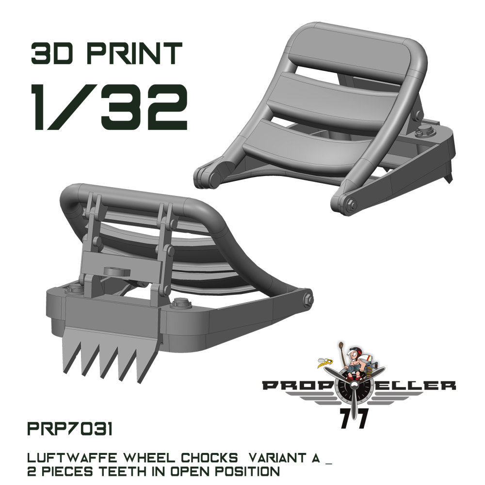 1/32 Luftwaffe wheel chocks teeth opened (2 pcs.)