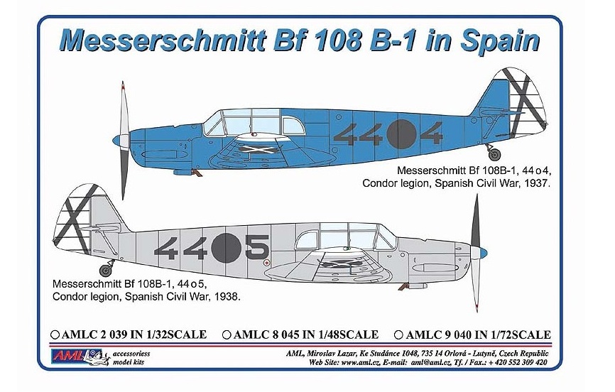 1/32 Masks Messerschmitt Bf 108 in Spain