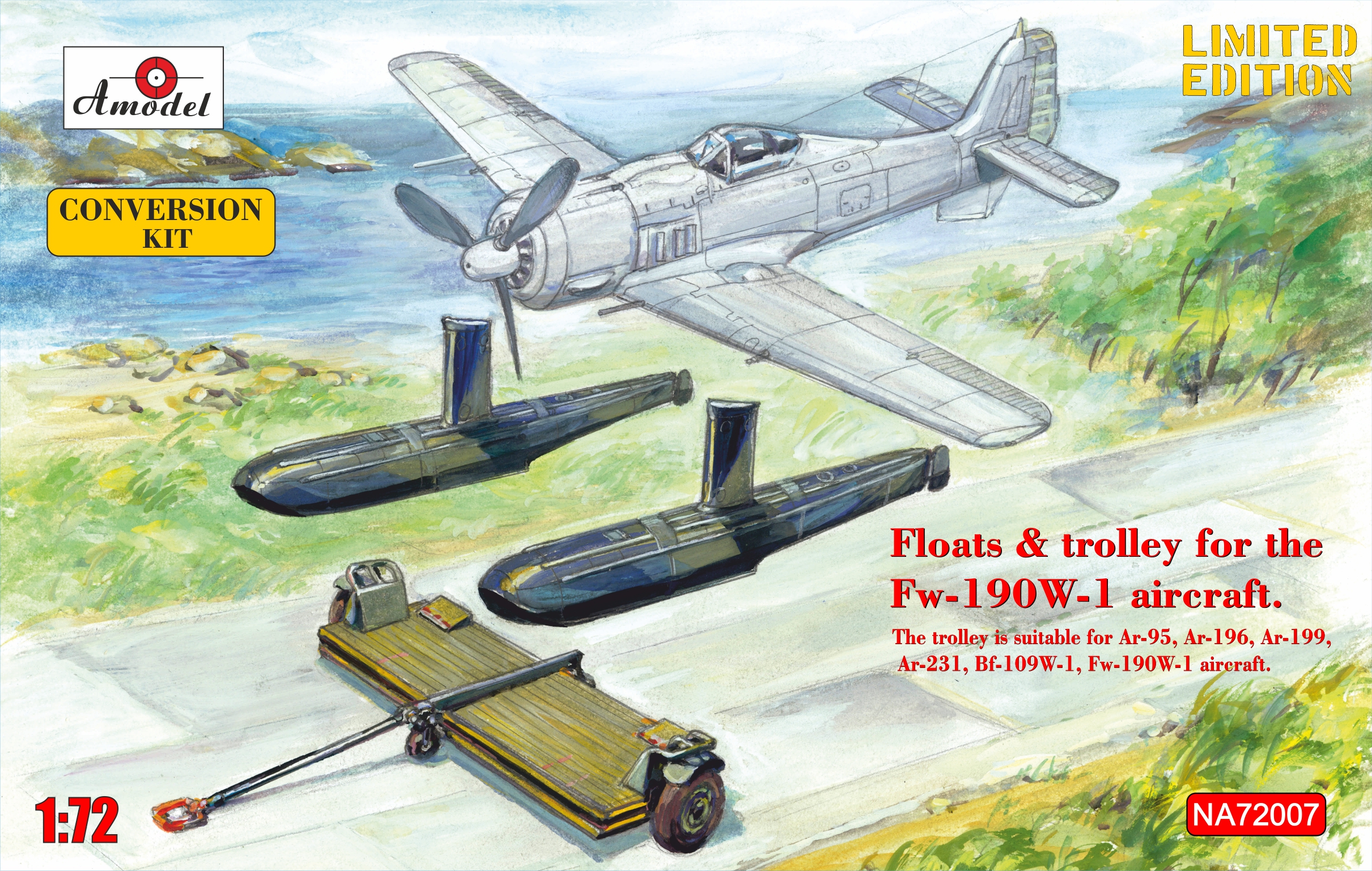 1/72 Floats & trolley for Fw-190W-1 aircraft