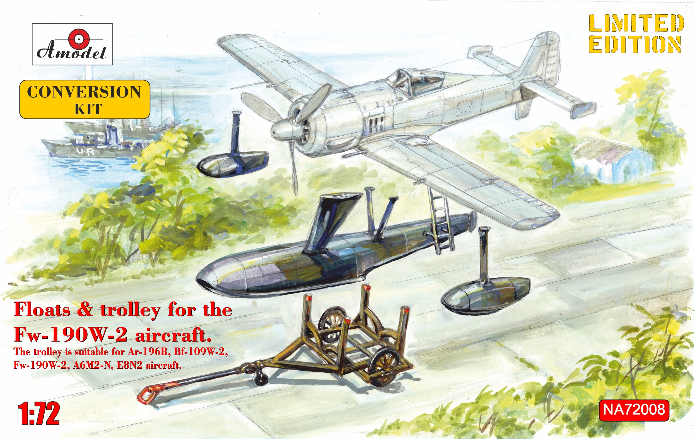 1/72 Floats & trolley for Fw-190W-2 aircraft