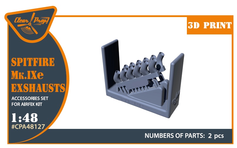 1/48 Spitfire Mk.IXe exhausts (AIRFIX)
