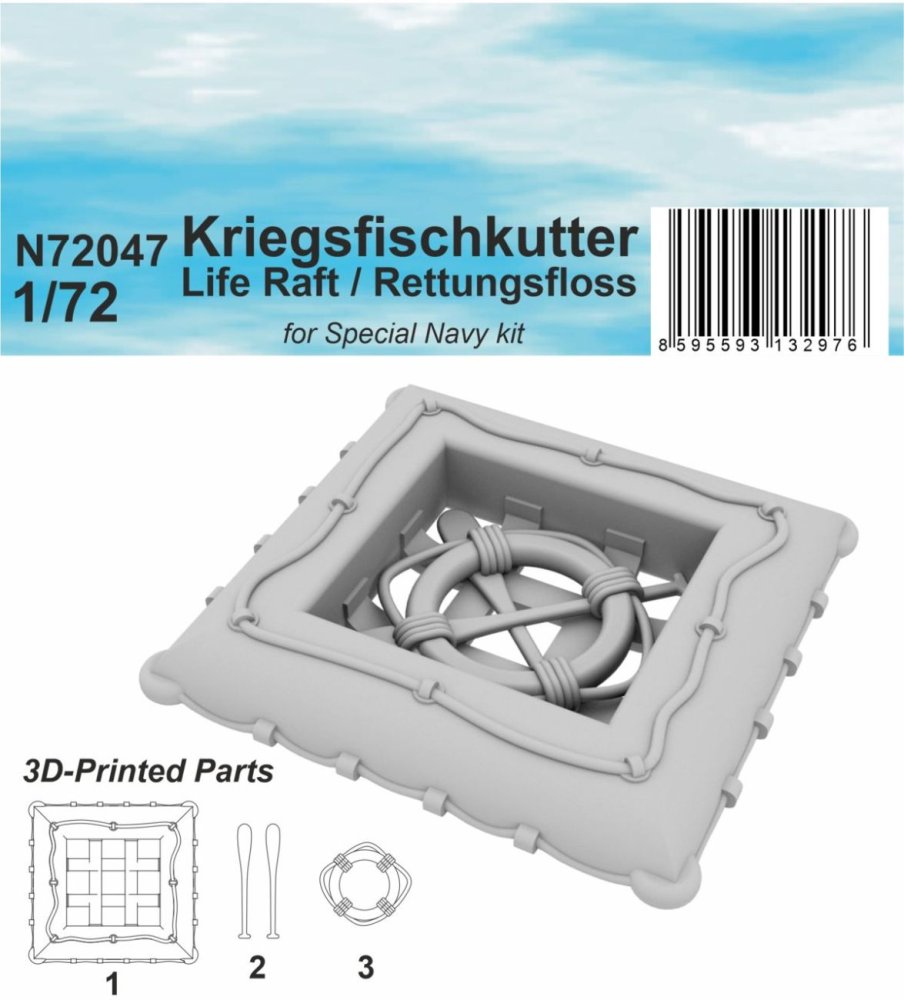 1/72 Kriegsfischkutter Life Raft (3D-Printed)