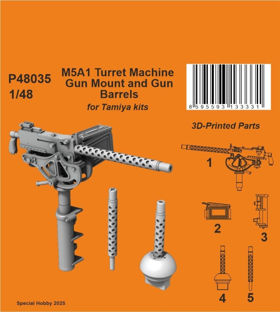 MODELIMEX Online Shop | 1/48 M5A1 Turret MG Mount & Gun Barrels (TAM ...