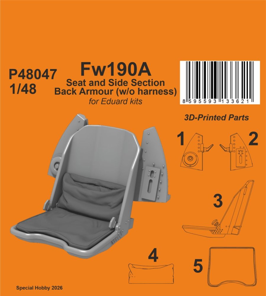 1/48 Fw 190A Seat & Section w/ Armour w/o harness